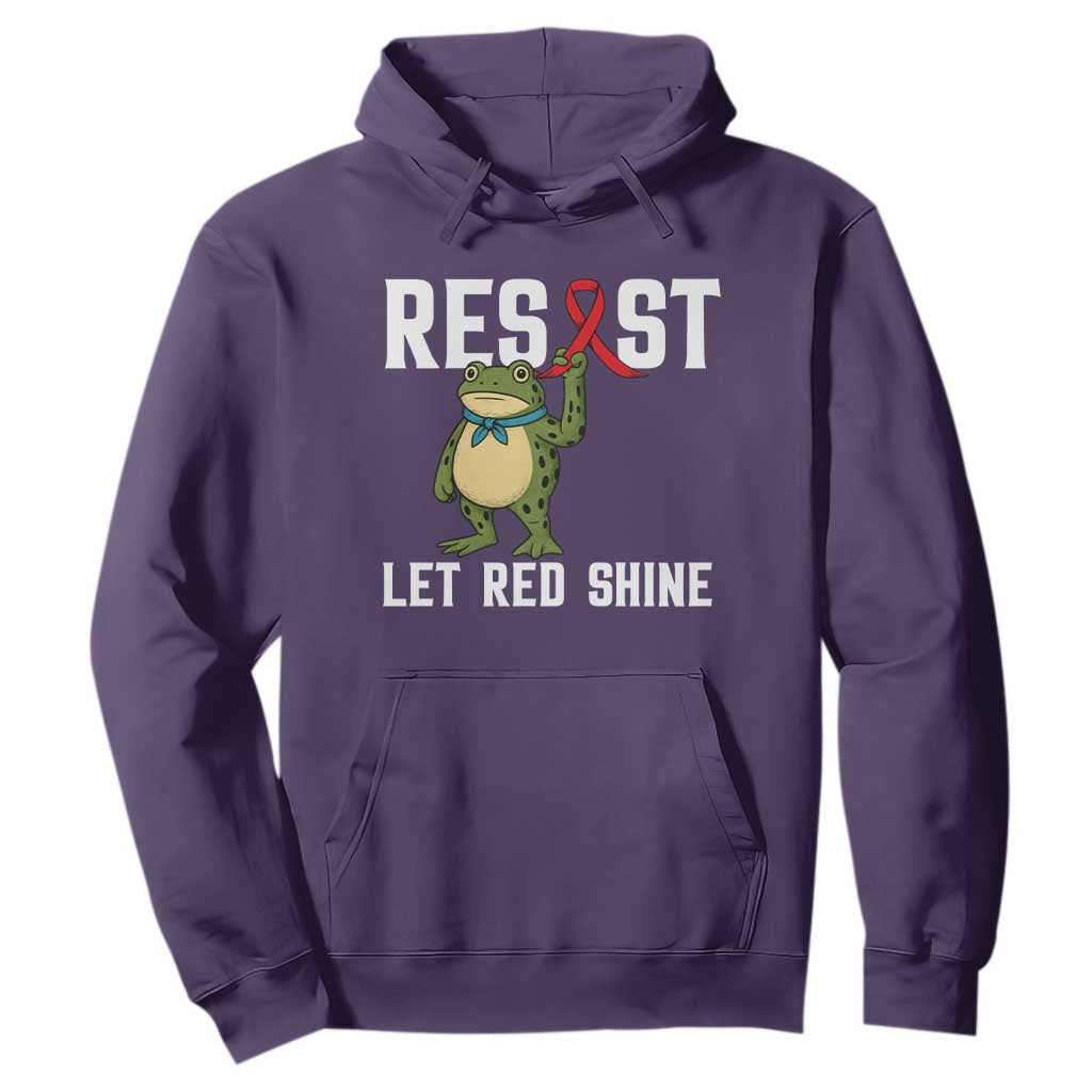 Frog AIDS Fighter Supporter Hoodie Funny Portland Activist Meme HIV Support Red Ribbon