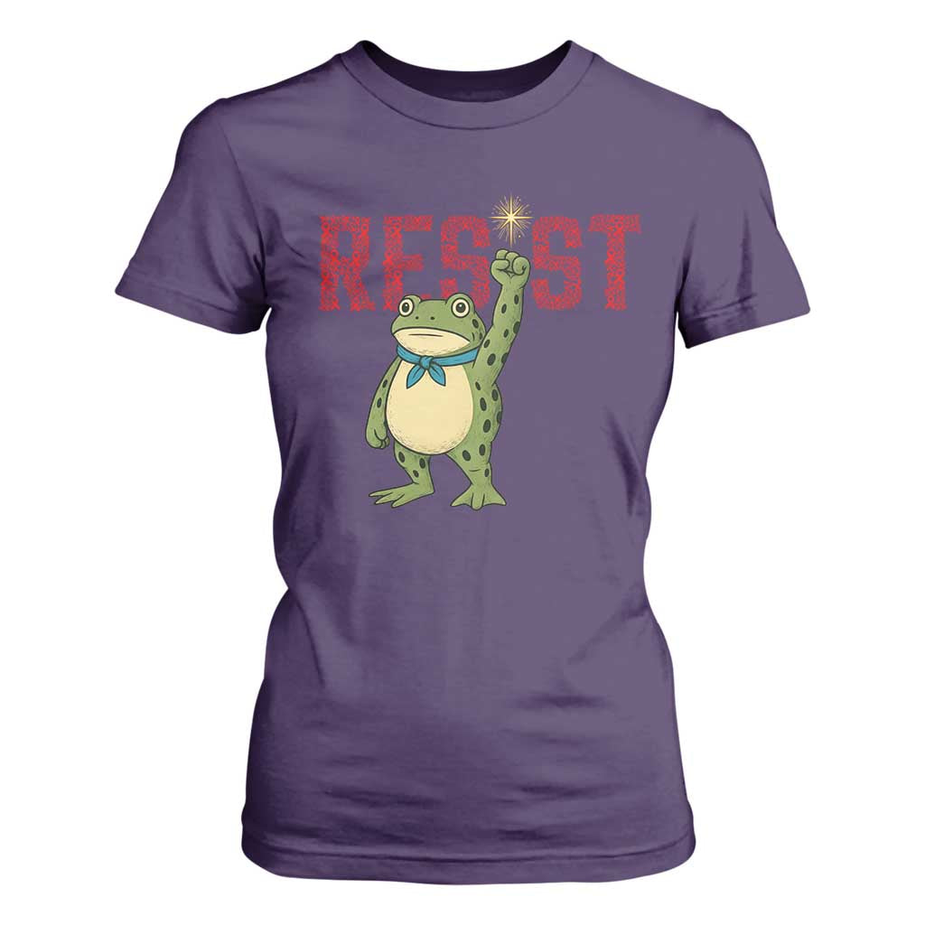 Resist Frog AIDS Support T Shirt For Women Portland Activist Political Meme HIV Red Ribbon
