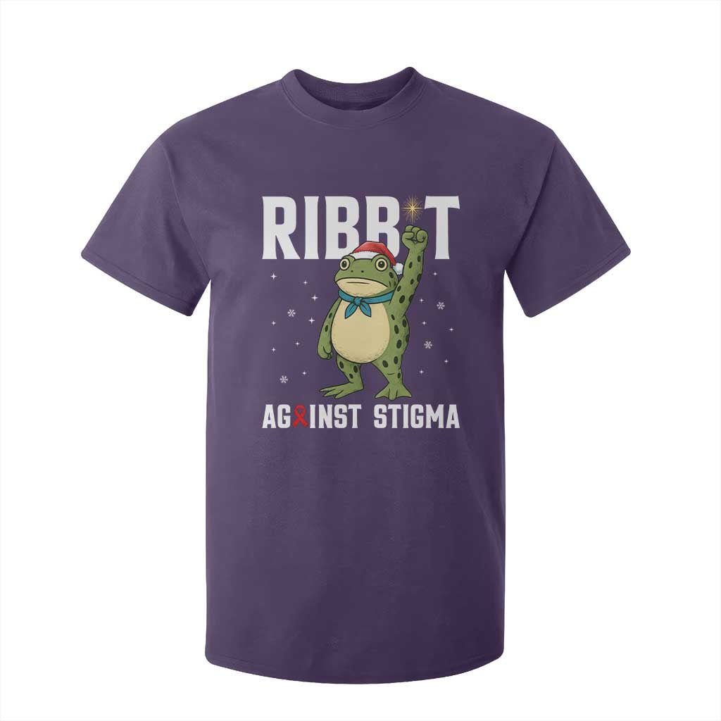 Christmas Frog AIDS Christmas Supporter T Shirt For Kid Funny Portland Activist Meme HIV Support Red Ribbon