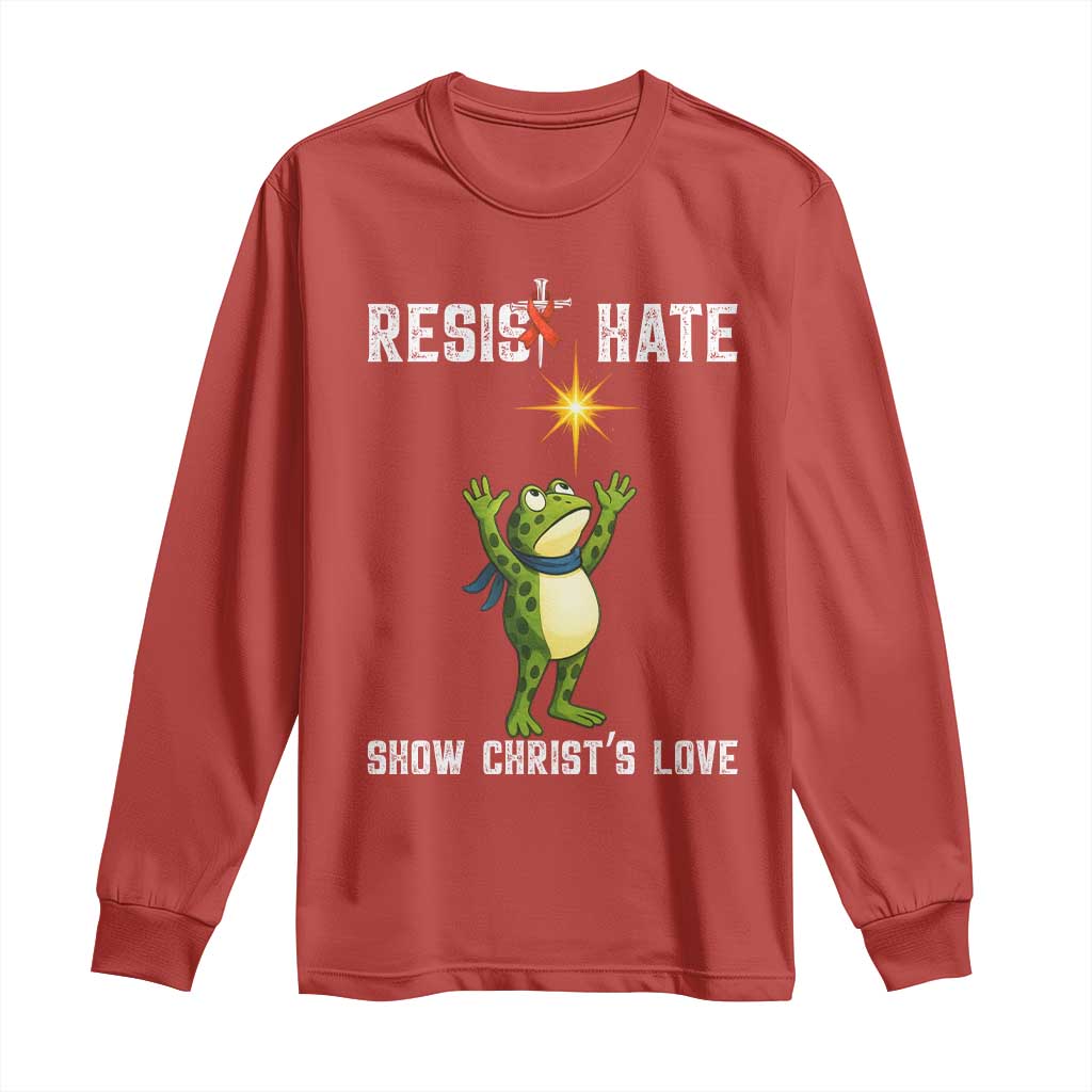 Resist Frog Long Sleeve Shirt Christian HIV Support Red Ribbon