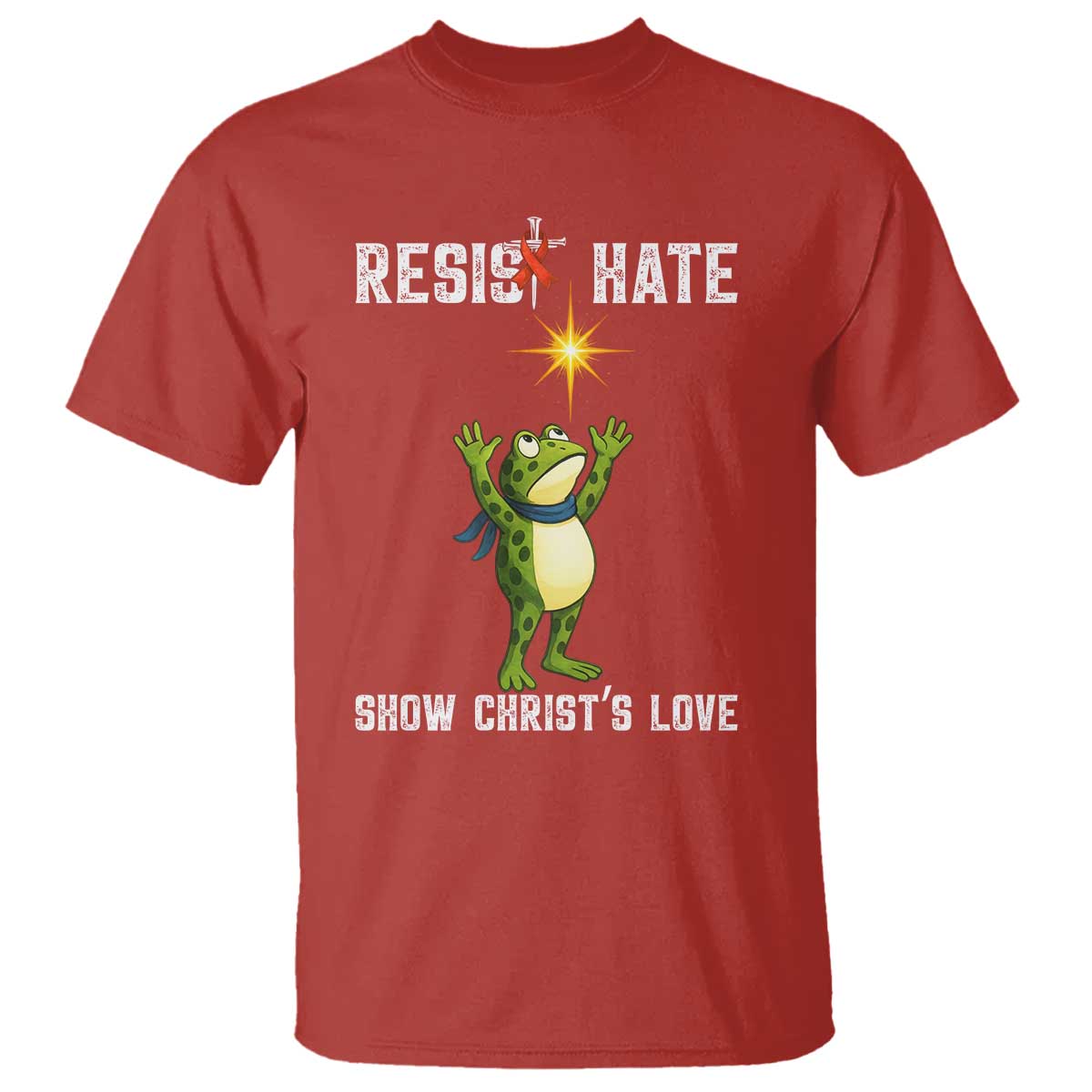 Resist Frog T Shirt Christian HIV Support Red Ribbon