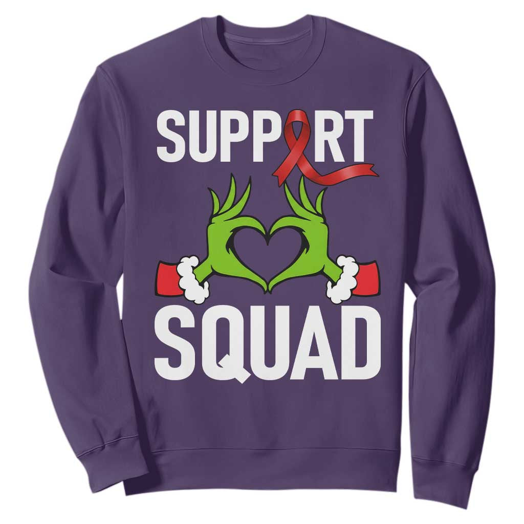 Christmas Frog AIDS Fighter Supporter Sweatshirt Elf Hand Xmas HIV Support