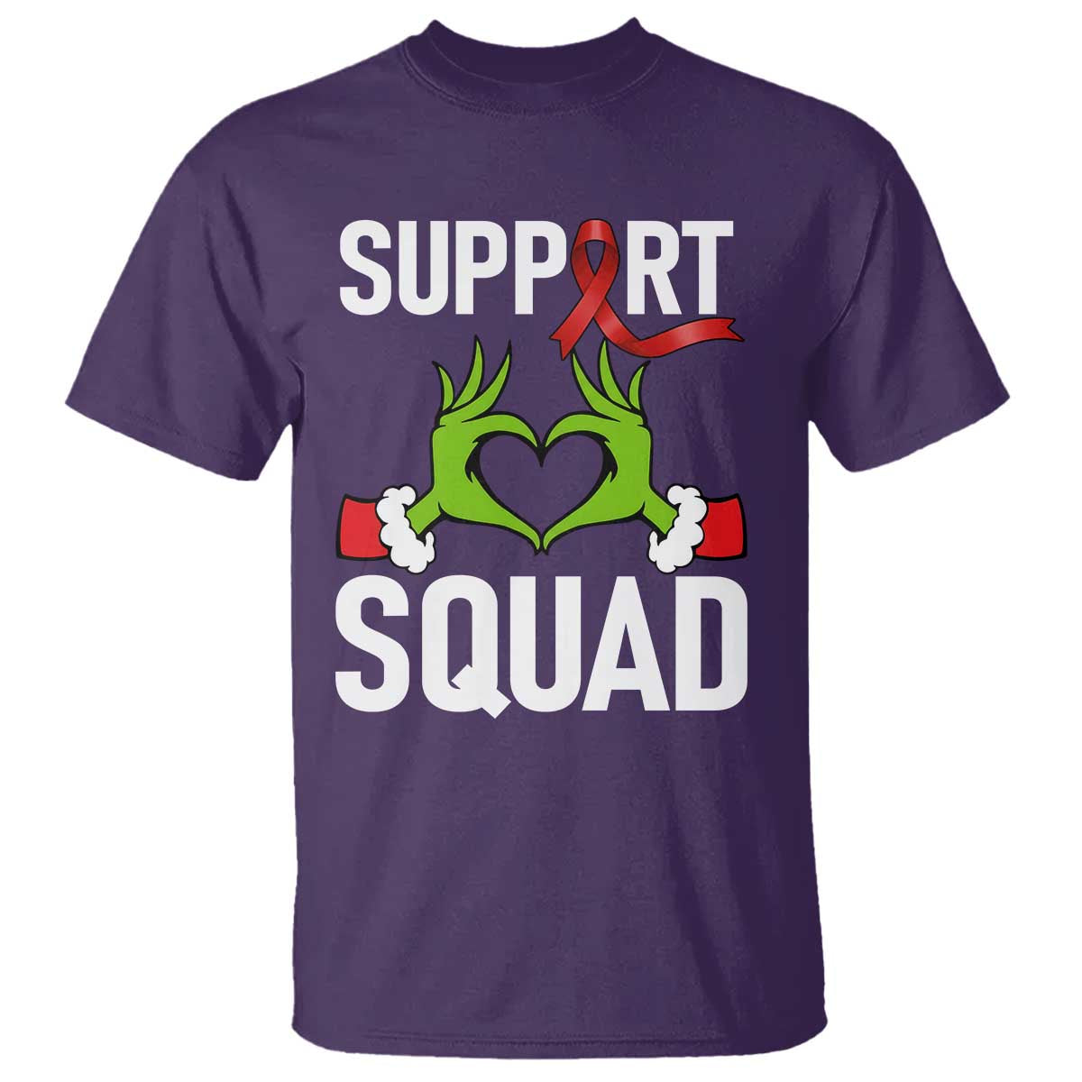 Christmas Frog AIDS Fighter Supporter T Shirt Elf Hand Xmas HIV Support