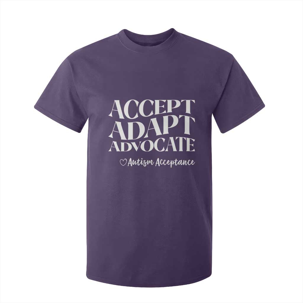 Autism Acceptance T Shirt For Kid Accept Adapt Advocate