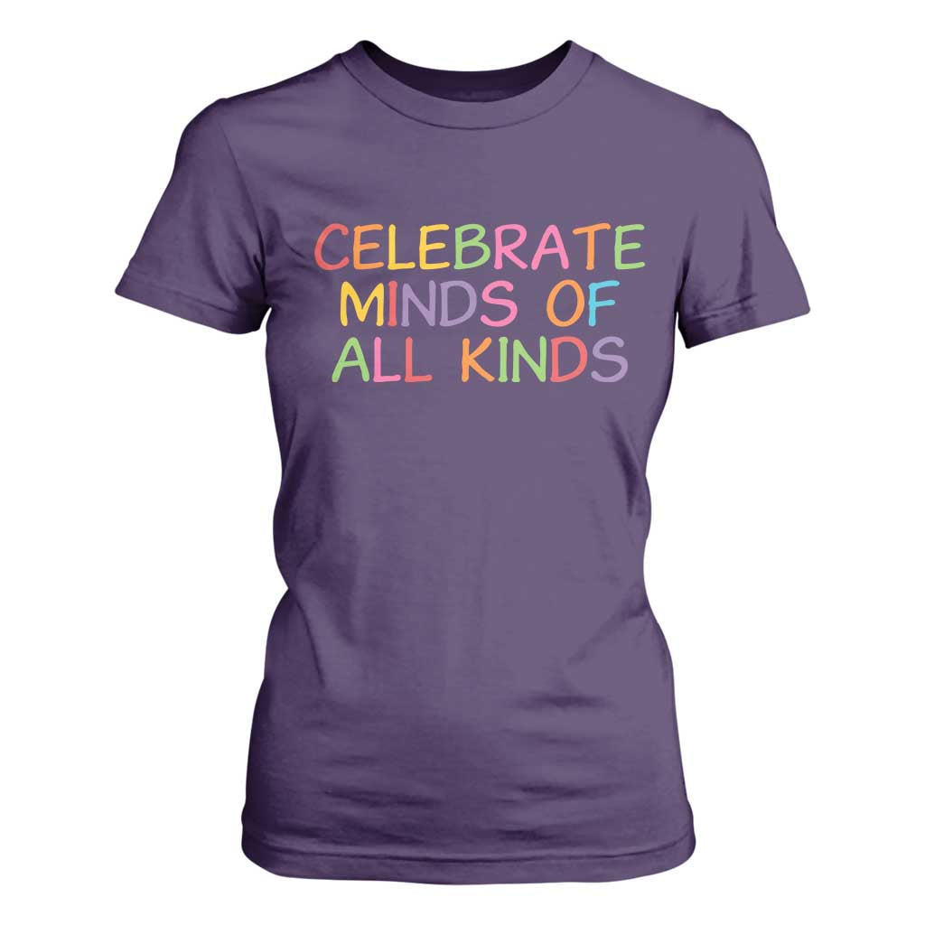 Autism Acceptance T Shirt For Women Celebrate Minds of All Kinds