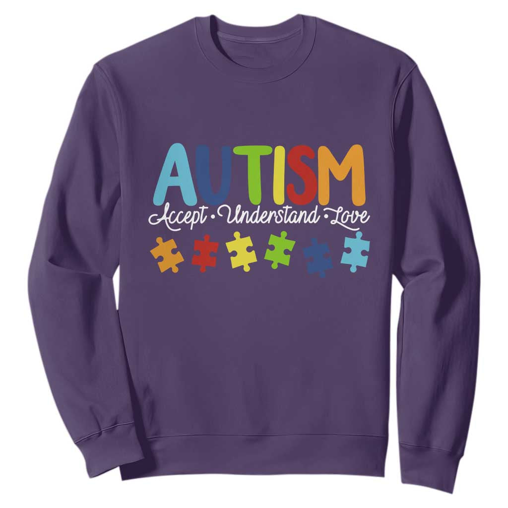 Autism Acceptance Sweatshirt Accept Understand Love Special Education Teacher Gift