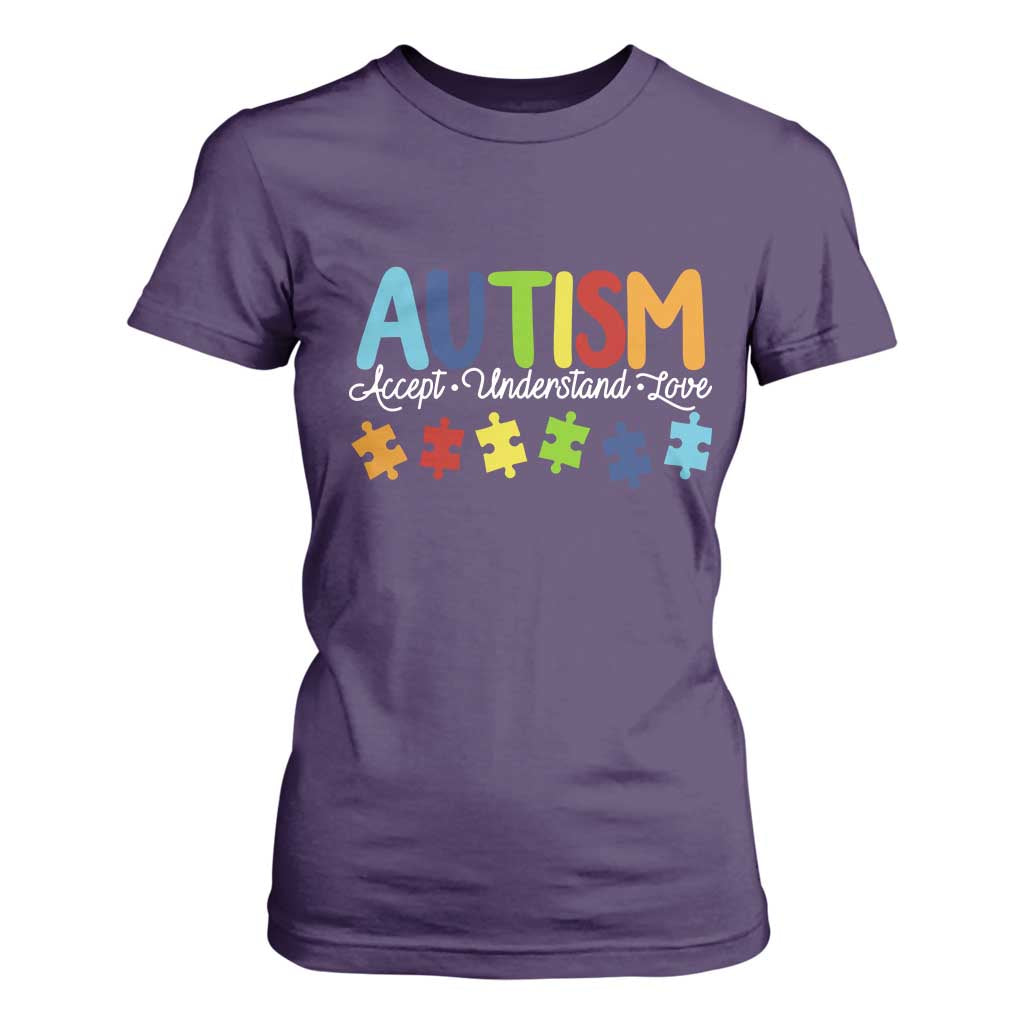 Autism Acceptance T Shirt For Women Accept Understand Love Special Education Teacher Gift