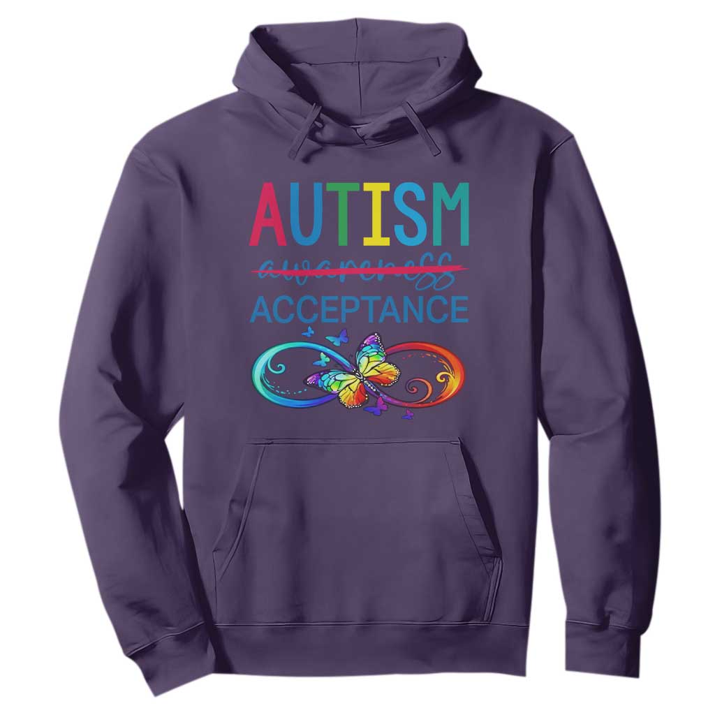 Autism Acceptance Hoodie Neurodivergent Support Infinity Butterfly Symbol