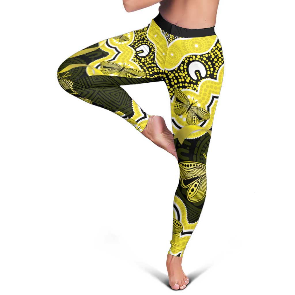 Yellow Ribbon Sarcoma Support Leggings Aboriginal Art