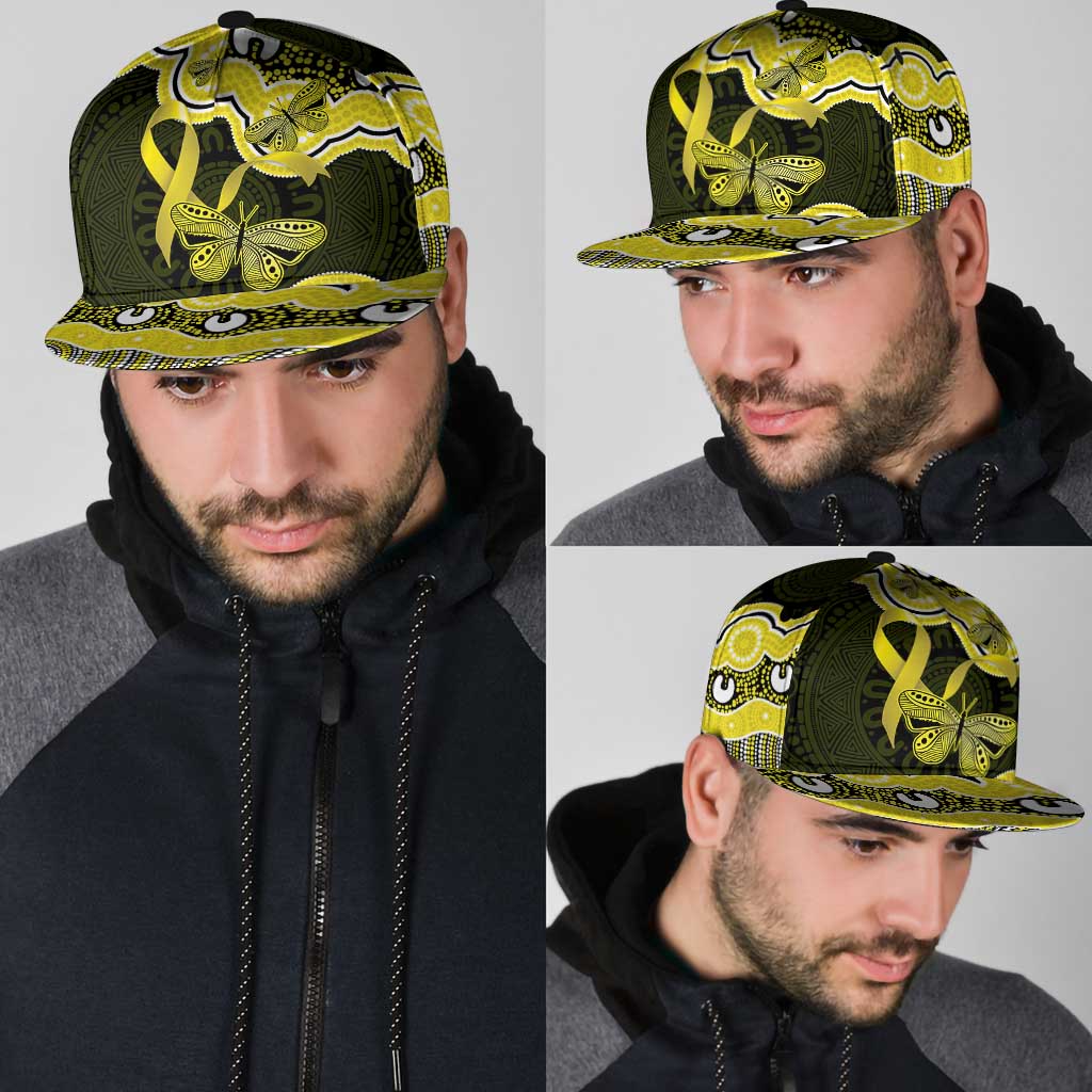 Yellow Ribbon Sarcoma Support Snapback Cap Aboriginal Art