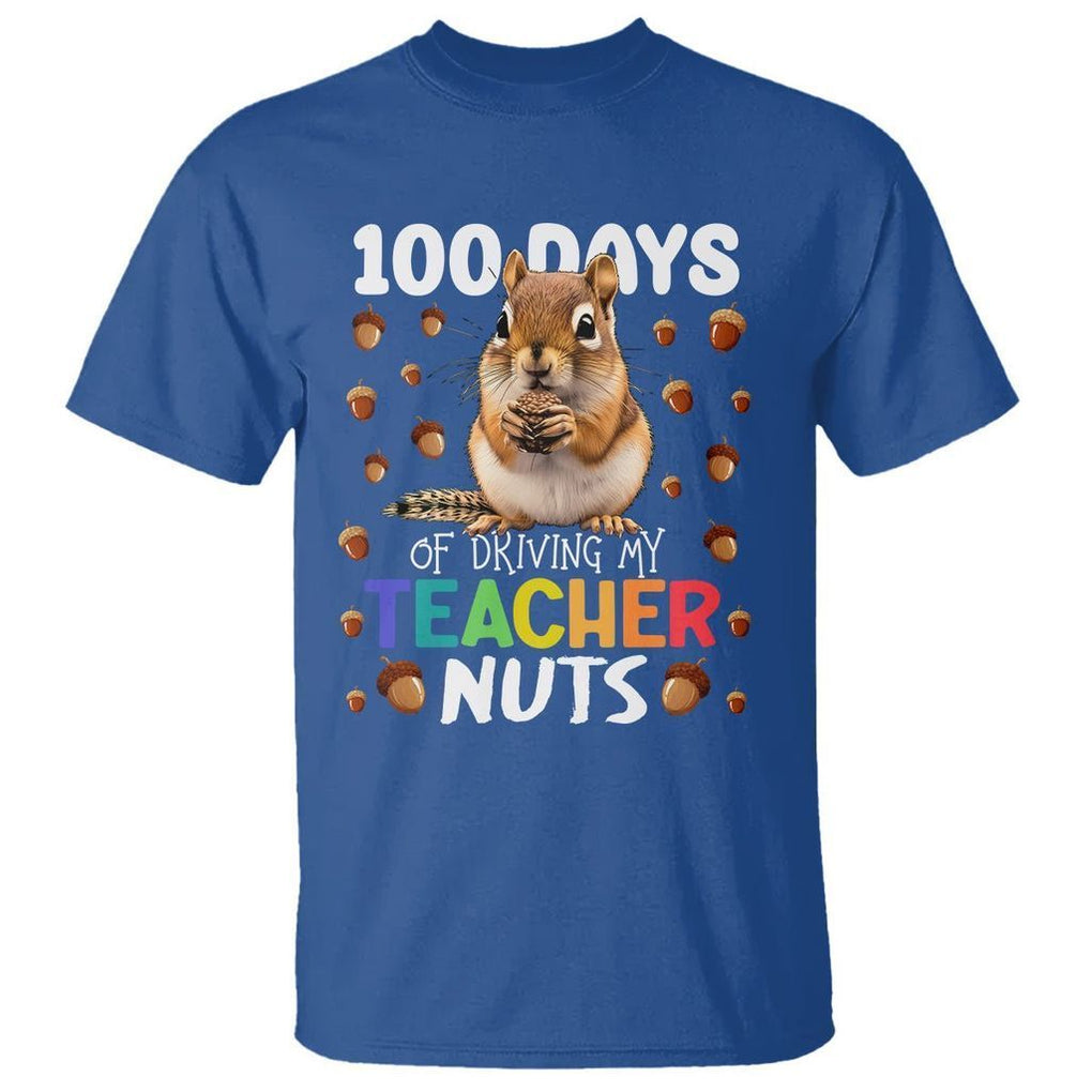 100 Days of School Chipmunk T Shirt Driving My Teacher Nuts - FUNOLO