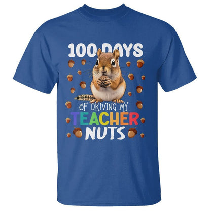 100 Days of School Chipmunk T Shirt Driving My Teacher Nuts - FUNOLO