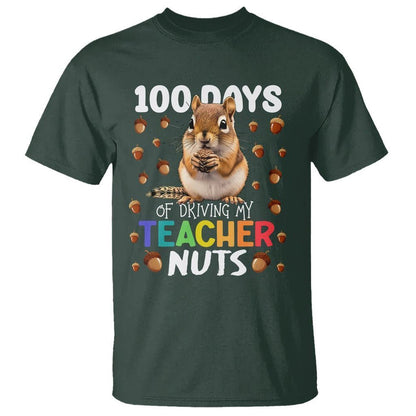 100 Days of School Chipmunk T Shirt Driving My Teacher Nuts - FUNOLO