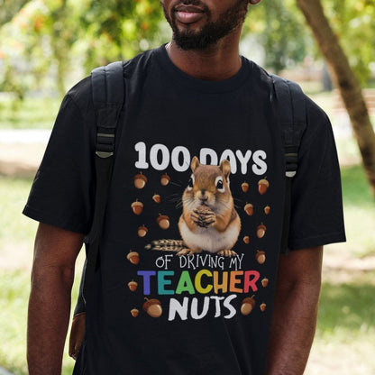 100 Days of School Chipmunk T Shirt Driving My Teacher Nuts - FUNOLO