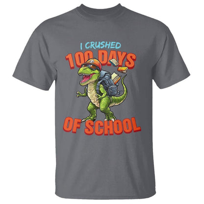 100 Days of School Dinosaur T Shirt I Crushed - FUNOLO