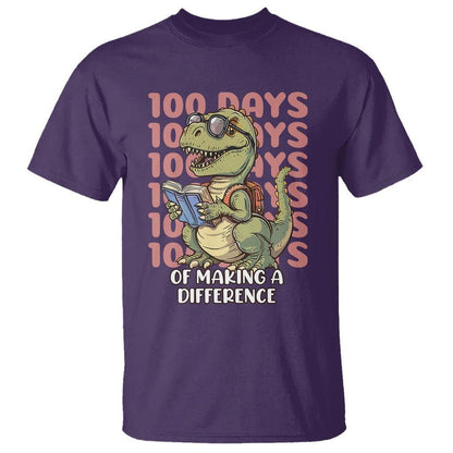 100 Days of School Dinosaur T Shirt Making A Difference - FUNOLO