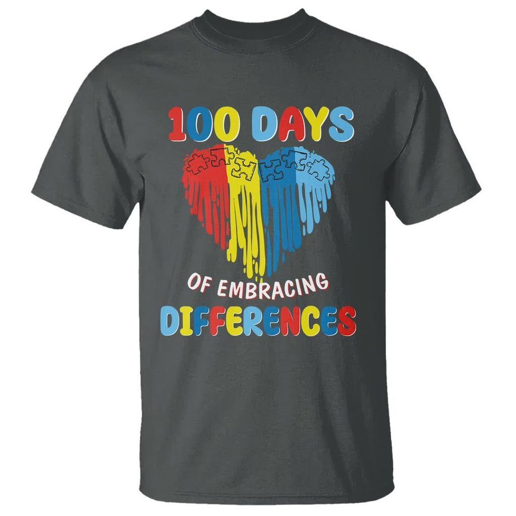 100 Days of School IEP T Shirt Embrace Differences Neurodiversity Autism ADHD Awareness - FUNOLO