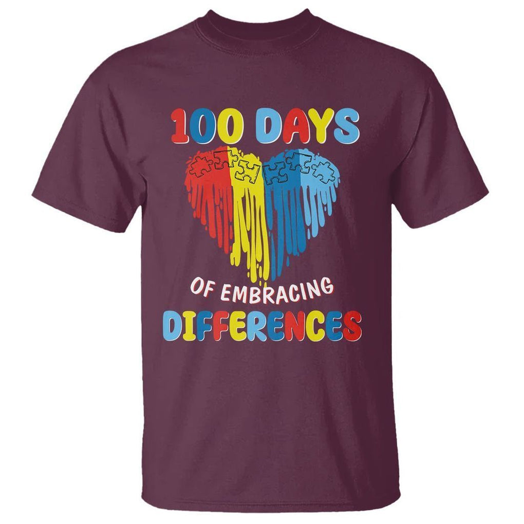 100 Days of School IEP T Shirt Embrace Differences Neurodiversity Autism ADHD Awareness - FUNOLO