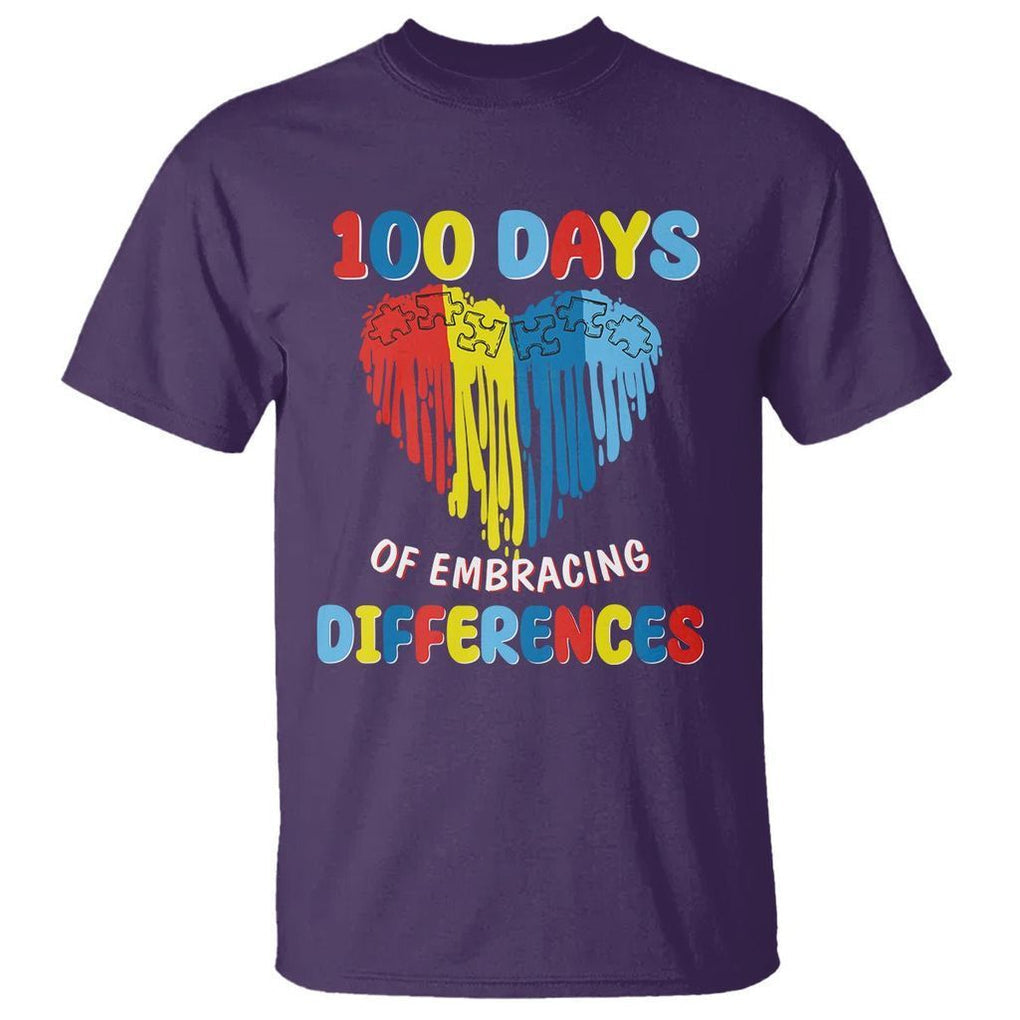 100 Days of School IEP T Shirt Embrace Differences Neurodiversity Autism ADHD Awareness - FUNOLO