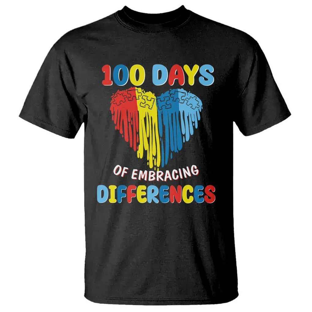 100 Days of School IEP T Shirt Embrace Differences Neurodiversity Autism ADHD Awareness - FUNOLO