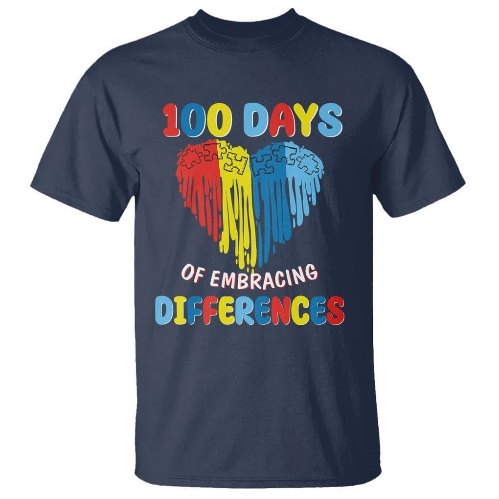 100 Days of School IEP T Shirt Embrace Differences Neurodiversity Autism ADHD Awareness - FUNOLO