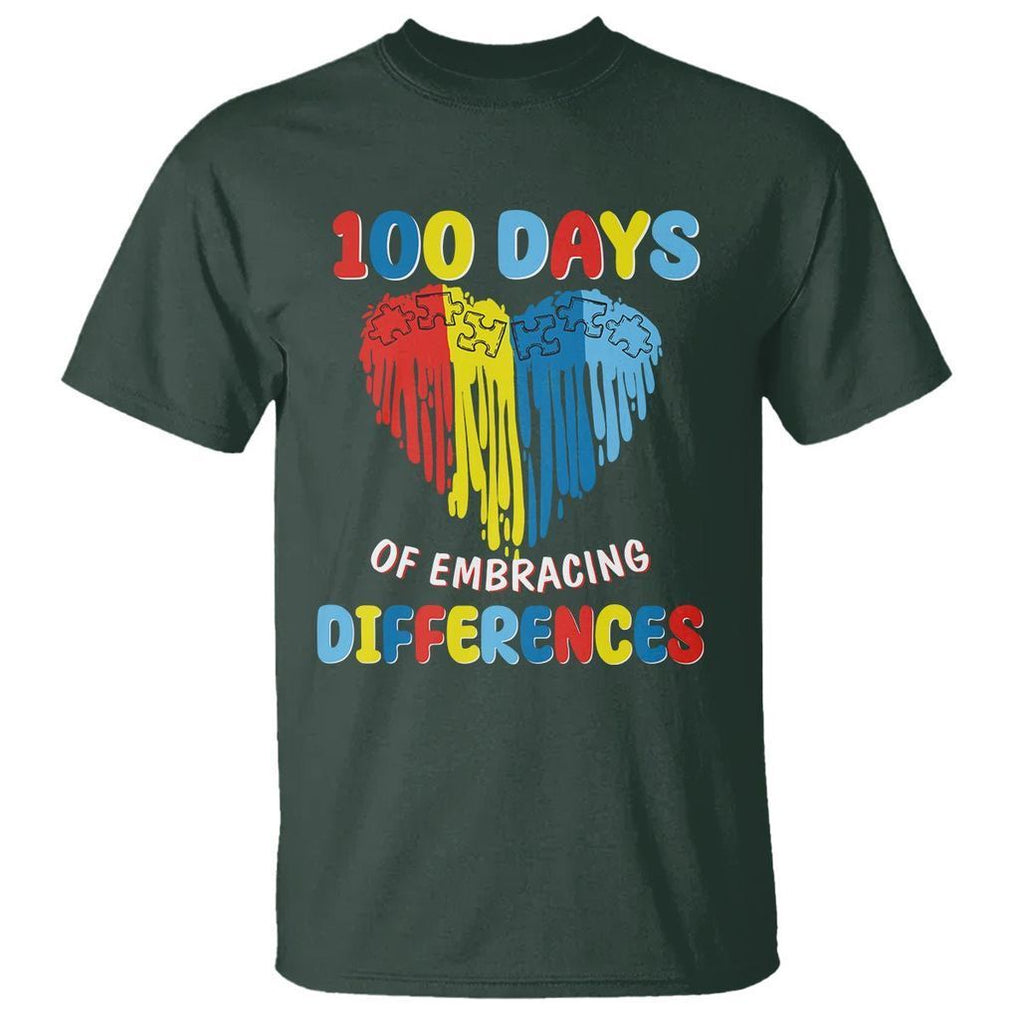100 Days of School IEP T Shirt Embrace Differences Neurodiversity Autism ADHD Awareness - FUNOLO