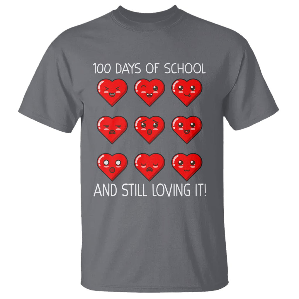 100 Days of School T Shirt Still Loving It Cute Hearts - FUNOLO