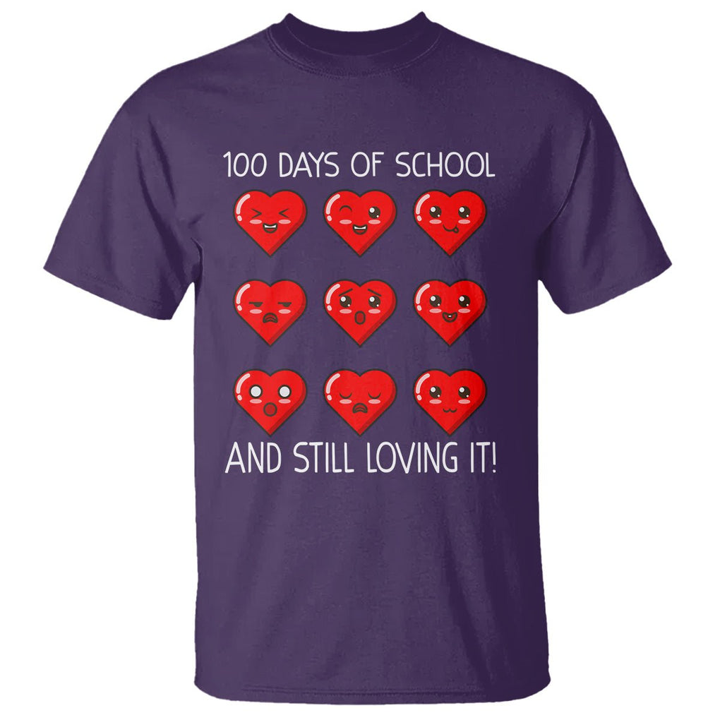 100 Days of School T Shirt Still Loving It Cute Hearts - FUNOLO