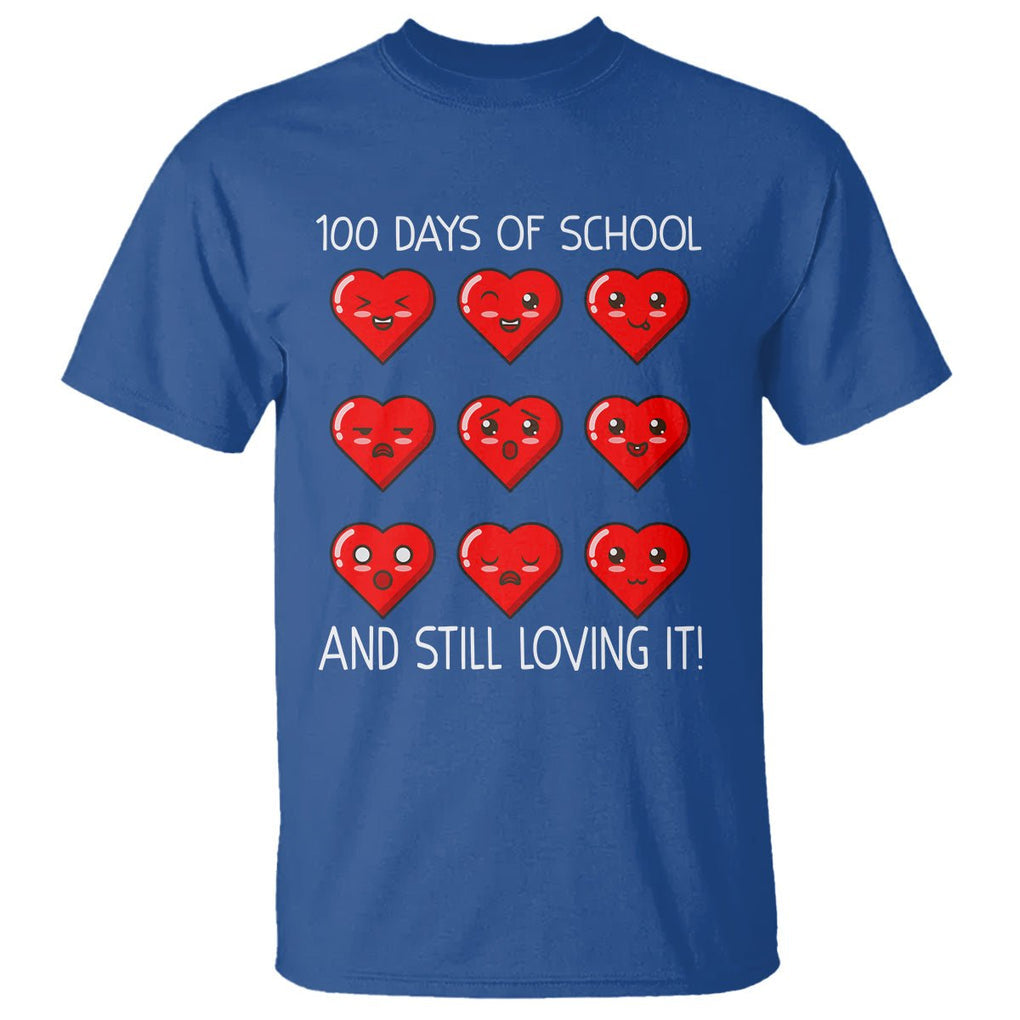 100 Days of School T Shirt Still Loving It Cute Hearts - FUNOLO