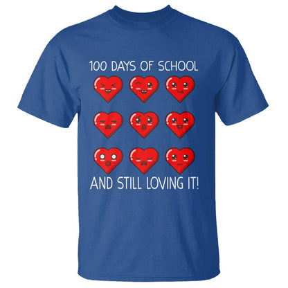 100 Days of School T Shirt Still Loving It Cute Hearts - FUNOLO