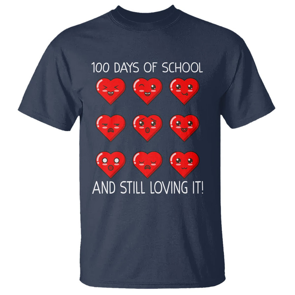 100 Days of School T Shirt Still Loving It Cute Hearts - FUNOLO