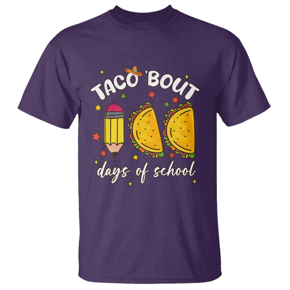 100 Days of School Tacos T Shirt Taco' Bout 100 Days - FUNOLO