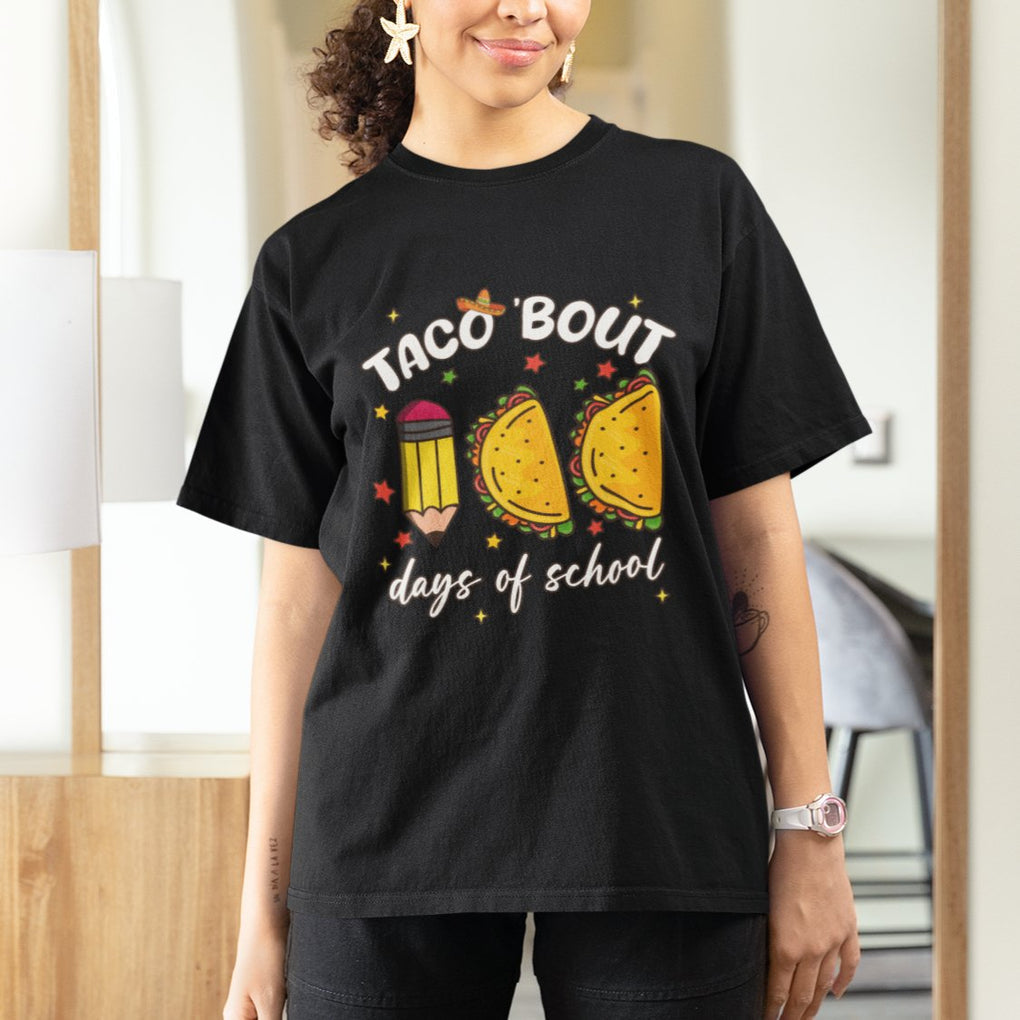 100 Days of School Tacos T Shirt Taco' Bout 100 Days - FUNOLO