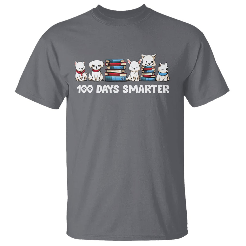 100th Day Of School T Shirt 101 Days Smarter Cute Dog Puppy - FUNOLO