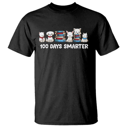 100th Day Of School T Shirt 101 Days Smarter Cute Dog Puppy - FUNOLO