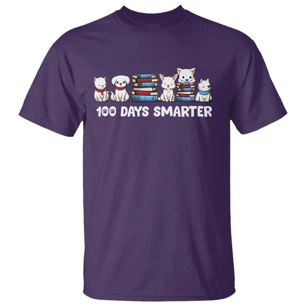 100th Day Of School T Shirt 101 Days Smarter Cute Dog Puppy - FUNOLO