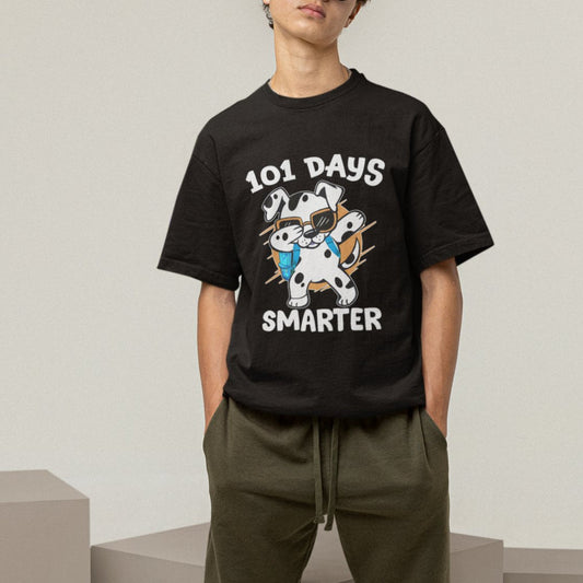 101 Days of School Dalmatian Dog T Shirt Dabbing 101 Days Smarter - FUNOLO