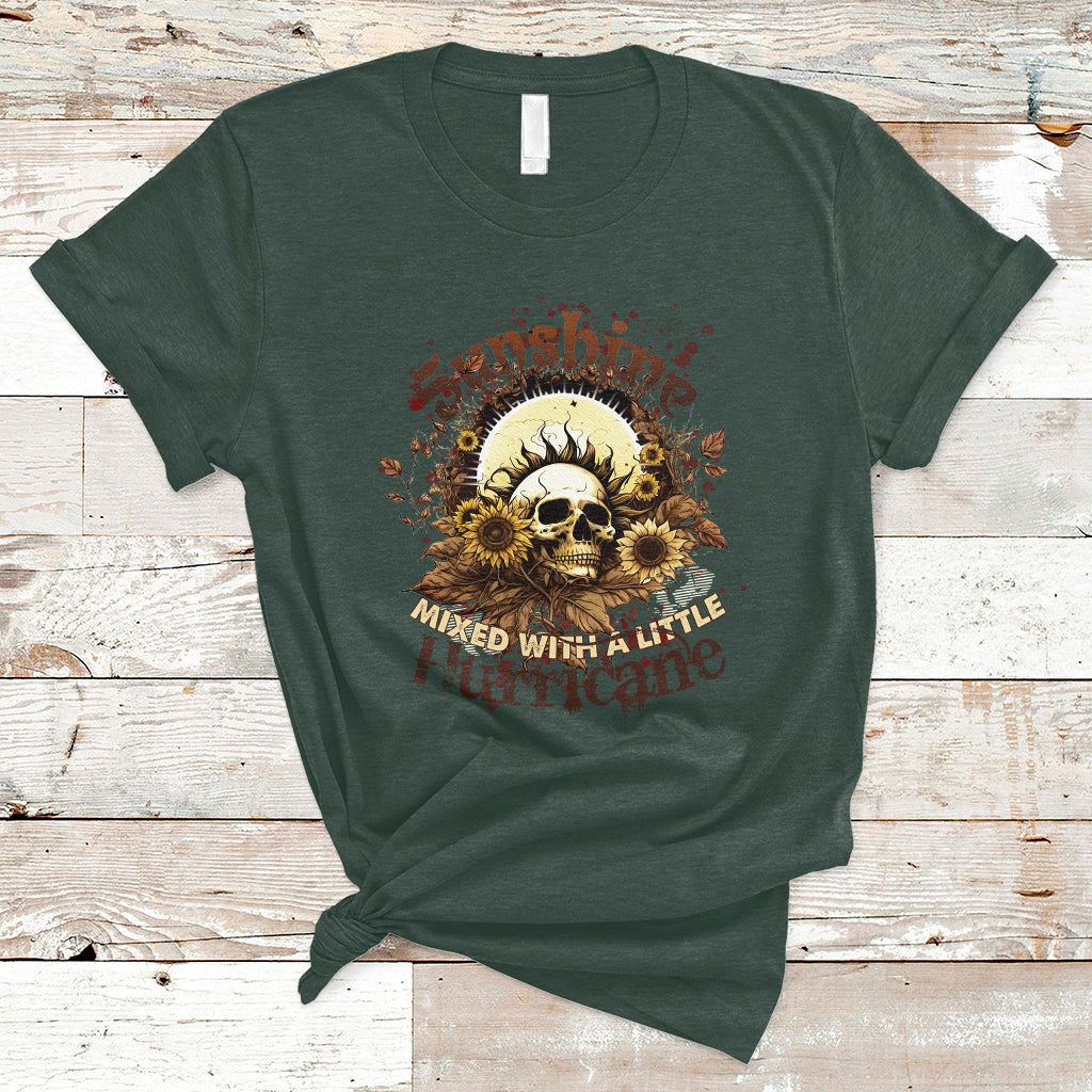 sunshine-mixed-with-a-little-hurricane-floral-sunflower-skull-funny-t-shirt-ts02