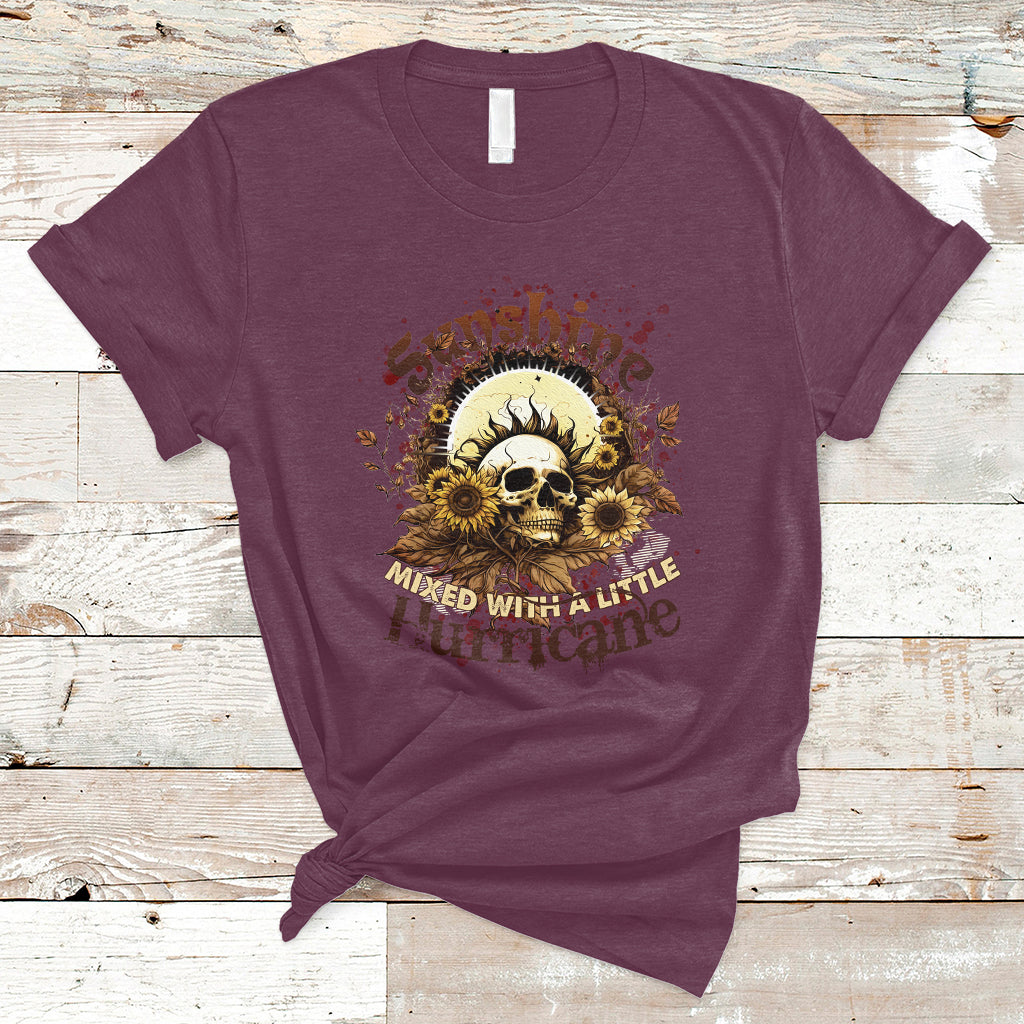 sunshine-mixed-with-a-little-hurricane-floral-sunflower-skull-funny-t-shirt-ts02
