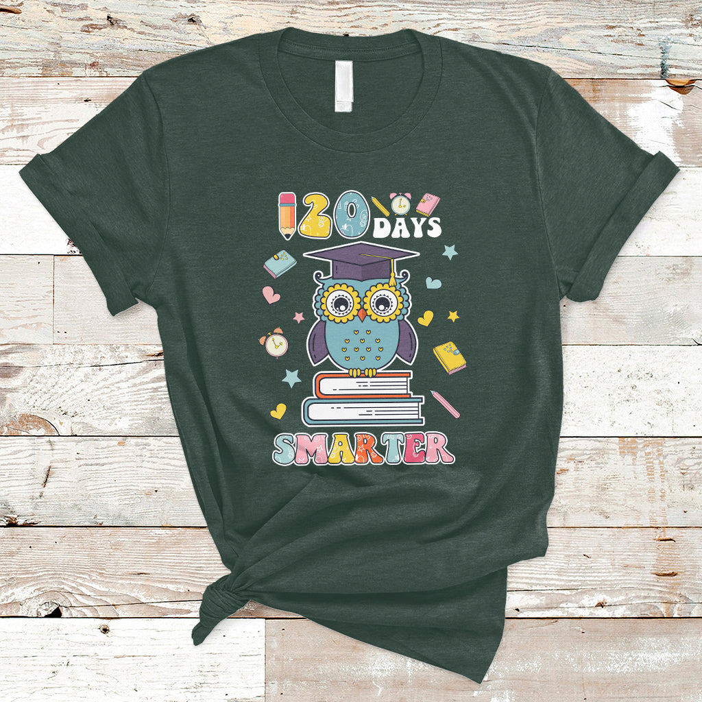 120-days-smarter-happy-120-days-of-school-graduate-owl-students-t-shirt-ts02