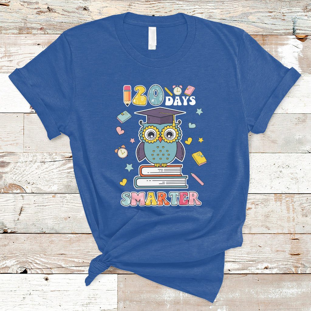 120-days-smarter-happy-120-days-of-school-graduate-owl-students-t-shirt-ts02