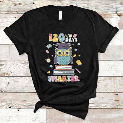 120-days-smarter-happy-120-days-of-school-graduate-owl-students-t-shirt-ts02