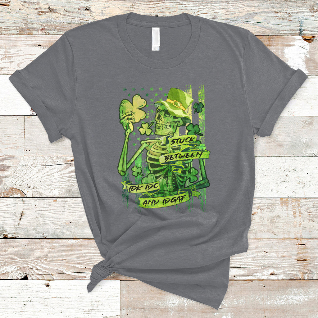 stuck-between-idk-idc-and-idgaf-st-patricks-day-green-flag-skull-skeleton-t-shirt-ts02
