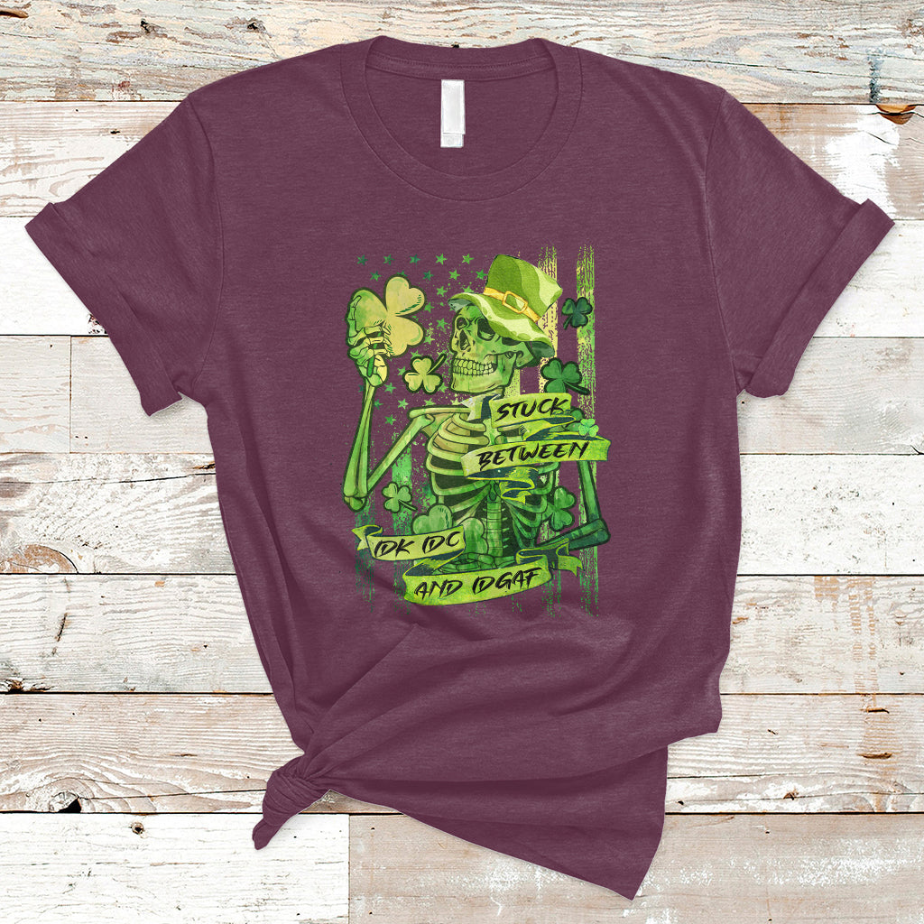 stuck-between-idk-idc-and-idgaf-st-patricks-day-green-flag-skull-skeleton-t-shirt-ts02