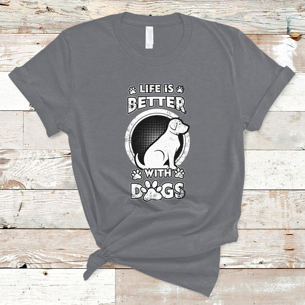 life-is-better-with-dogs-paw-print-beagle-dog-lover-pet-day-t-shirt-ts02