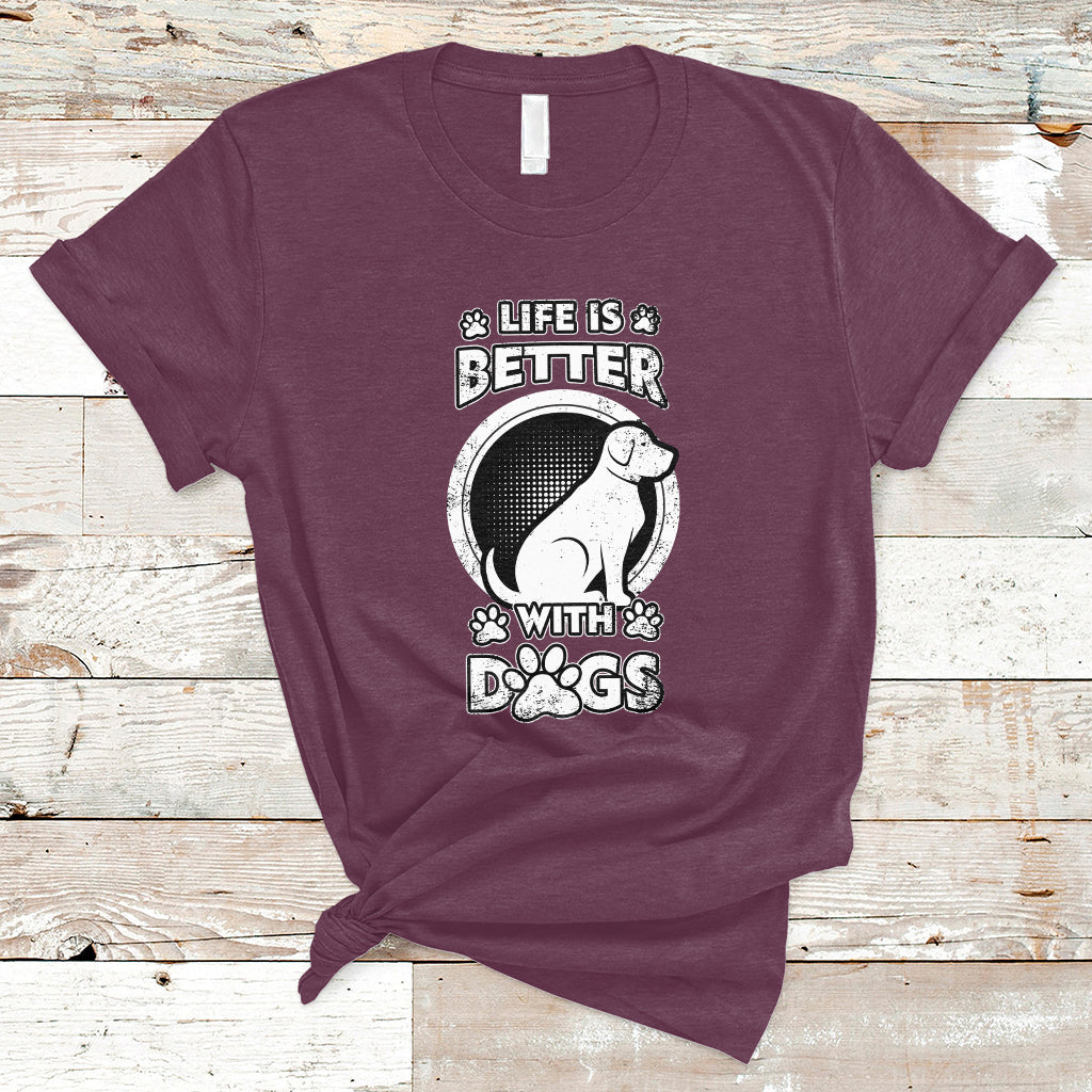 life-is-better-with-dogs-paw-print-beagle-dog-lover-pet-day-t-shirt-ts02