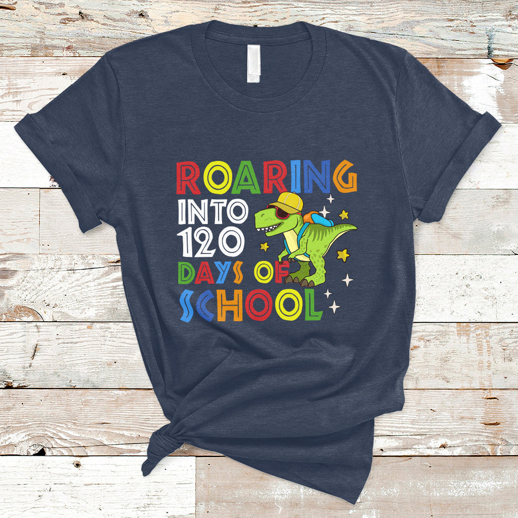 dinosaur-roaring-into-120-days-of-school-kids-boys-girls-120-days-smarter-t-shirt-ts02