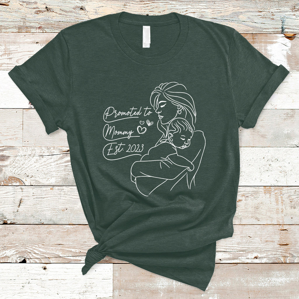 promoted-to-mommy-est-2023-new-mom-gift-first-mommy-first-mothers-day-t-shirt-ts02