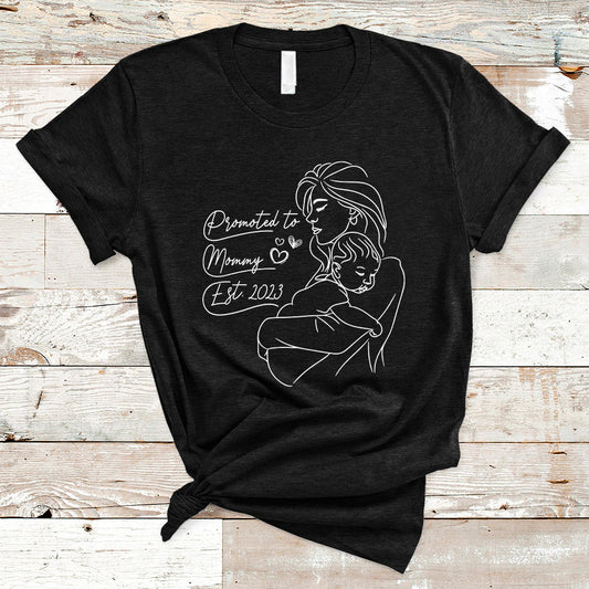 promoted-to-mommy-est-2023-new-mom-gift-first-mommy-first-mothers-day-t-shirt-ts02