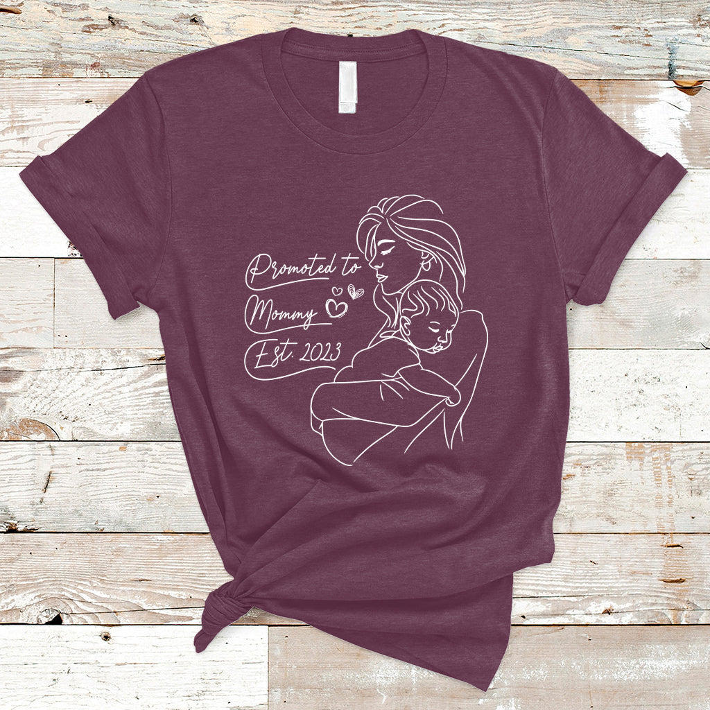 promoted-to-mommy-est-2023-new-mom-gift-first-mommy-first-mothers-day-t-shirt-ts02